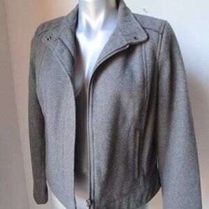 Grey wool crop jacket, Massimo size M, 24 inch sleeve, zip up. Like new.